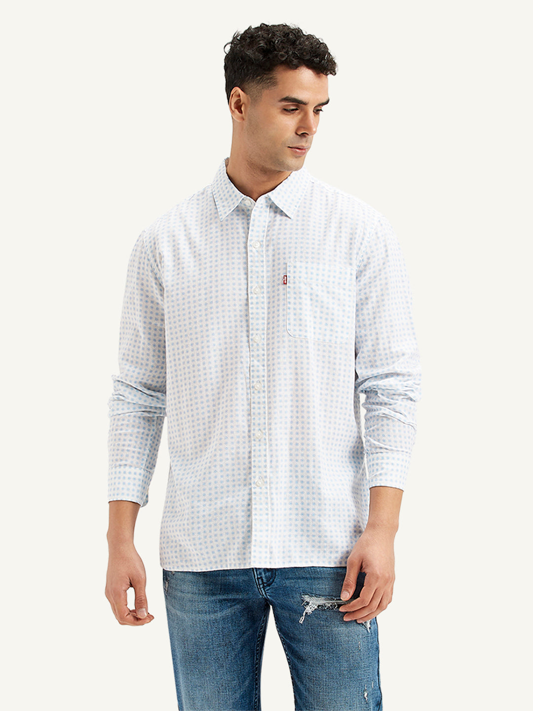 Men's Geometric Print Slim Fit Shirt