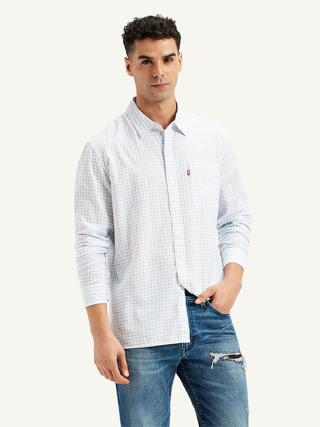 Men's Geometric Print Regular Fit Shirt