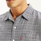 Men's Checkered Spread Collar Shirt - Detail View