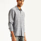 Men's Checkered Spread Collar Shirt - Side View