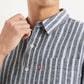 Men's Striped Slim Fit Linen Shirt - 2f40b08a-5a0b-4483-9614-fb79cac24722 View