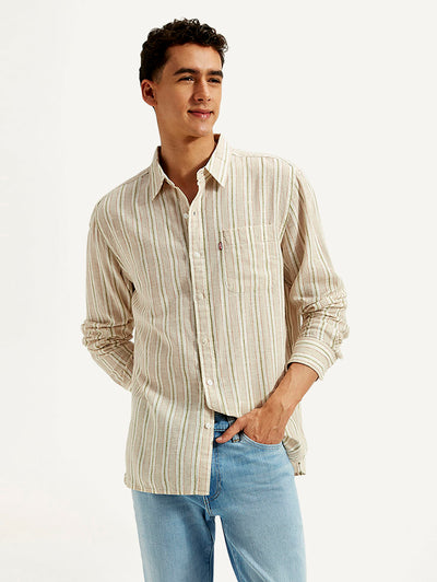 levi's Men's Striped Slim Fit Linen Shirt-picture-15