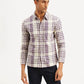 Men's Checkered Slim Fit Linen Shirt - 9b18e701-c8ef-4da3-8304-ac9108ca9494 View