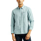 Men's Solid Slim Fit Linen Shirt - Front View