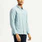 Men's Solid Slim Fit Linen Shirt - Side View