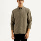 Men's Solid Slim Fit Linen Shirt - Front View