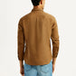 Men's Solid Slim Fit Linen Shirt - Back View