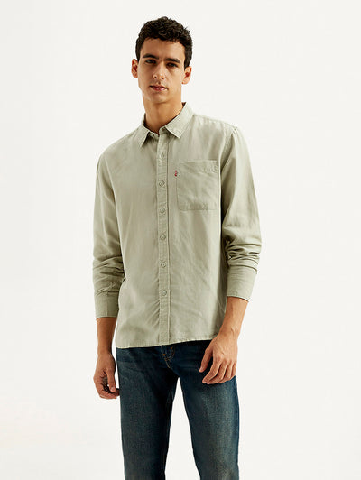 levi's Men's Solid Slim Fit Linen Shirt-picture-12