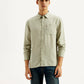 Men's Solid Slim Fit Linen Shirt - Front View