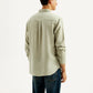 Men's Solid Slim Fit Linen Shirt - Back View