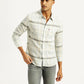 Men's Plaid Slim Fit Linen Shirt - Styleshot View