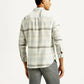 Men's Plaid Slim Fit Linen Shirt - Back View