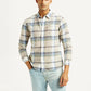 Men's Plaid Slim Fit Linen Shirt - Styleshot View
