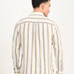 Men's Striped Multi Color Slim Fit Linen Shirt - back View
