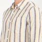 Men's Striped Multi Color Slim Fit Linen Shirt - deatil View