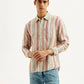 Men's Striped Slim Fit Linen Shirt - Styleshot View