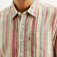 Men's Striped Slim Fit Linen Shirt - Detail View