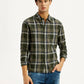 Men's Checkered Multi Color Slim Fit Linen Shirt - Styleshot View