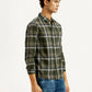 Men's Checkered Multi Color Slim Fit Linen Shirt - Side View