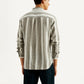 Men's Striped Slim Fit Linen Shirt - Back View