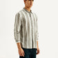 Men's Striped Slim Fit Linen Shirt - Side View