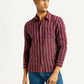 Men's Striped Slim Fit Linen Shirt - Styleshot View