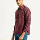 Men's Striped Slim Fit Linen Shirt - Side View