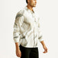 Men's Abstract Multicolor Slim Fit Linen Shirt - Side View