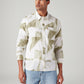 Men's Abstract Slim Fit Linen Shirt - Front View