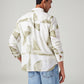 Men's Abstract Slim Fit Linen Shirt - Back View