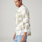 Men's Abstract Slim Fit Linen Shirt - Side View