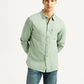 Men's Solid Light Green Slim Fit Linen Shirt - Styleshot View