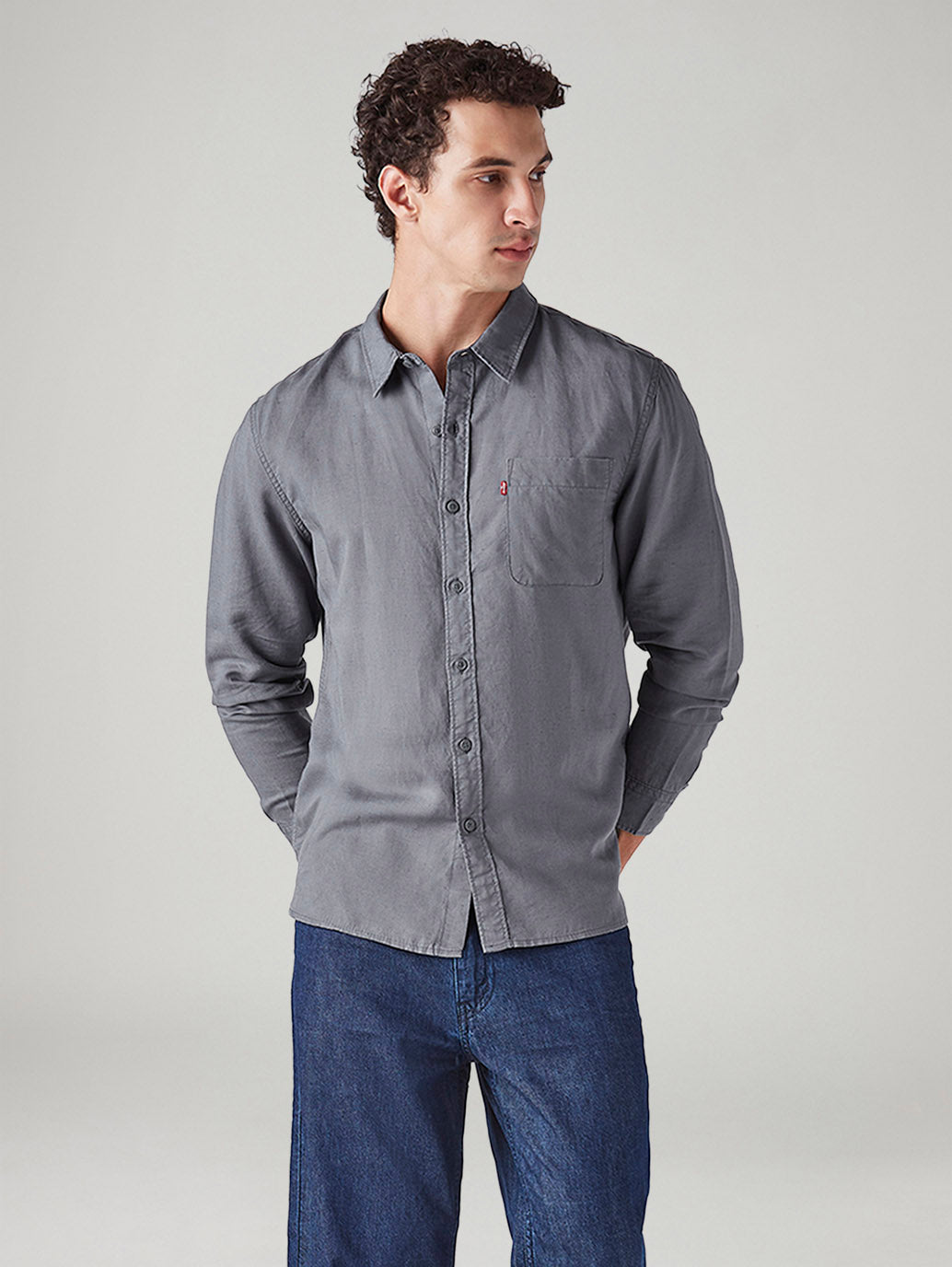 Men's Solid Slim Fit Linen Shirt - Styleshot View