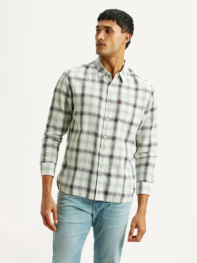 Men's Checkered Multicolor Slim Fit Linen Shirt