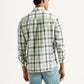 Men's Checkered Multicolor Slim Fit Linen Shirt - Back View