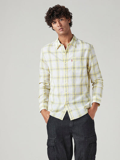 levi's Men's Checkered Slim Fit Linen Shirt-picture-26