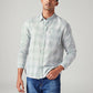 Men's Checkered Slim Fit Linen Shirt - Styleshot View