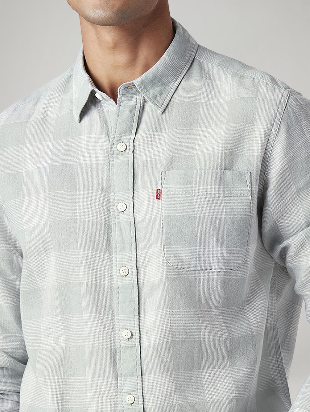 Men's Checkered Slim Fit Linen Shirt - 20 View