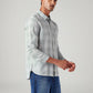 Men's Checkered Slim Fit Linen Shirt - Side View