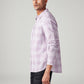 Men's Checkered Slim Fit Linen Shirt - Side View