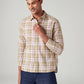 Men's Checkered Slim Fit Linen Shirt - Styleshot View