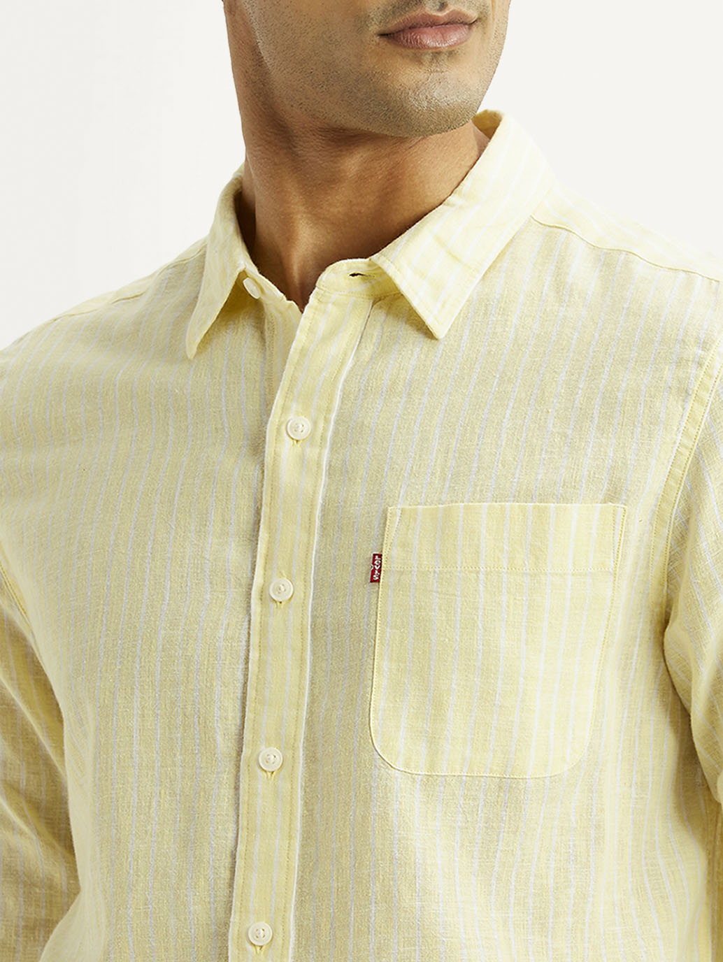 Men's Striped Yellow Slim Fit Linen Shirt  Levis India Store