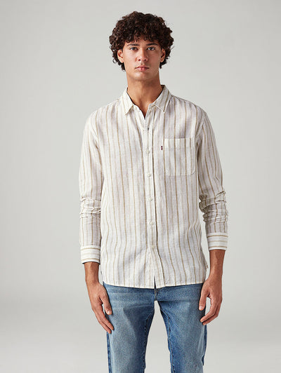 levi's Men's Striped Slim Fit Linen Shirt-picture-11