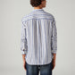 Men's Striped Slim Fit Linen Shirt - Back View
