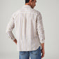 Men's Striped Slim Fit Linen Shirt - Back View