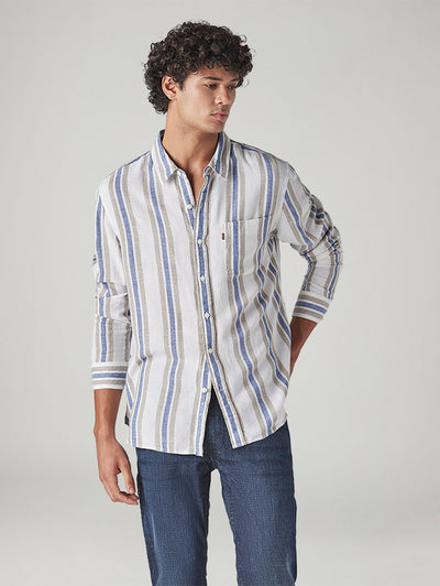 levi's Men's Striped Slim Fit Dobby Shirt-picture-32