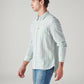Men's Striped Slim Fit Linen Shirt - Side View