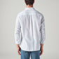 Men's Striped Slim Fit Linen Shirt - Back View