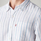 Men's Striped Slim Fit Linen Shirt - Detail View