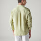 Men's Solid Slim Fit Linen Shirt - Back View